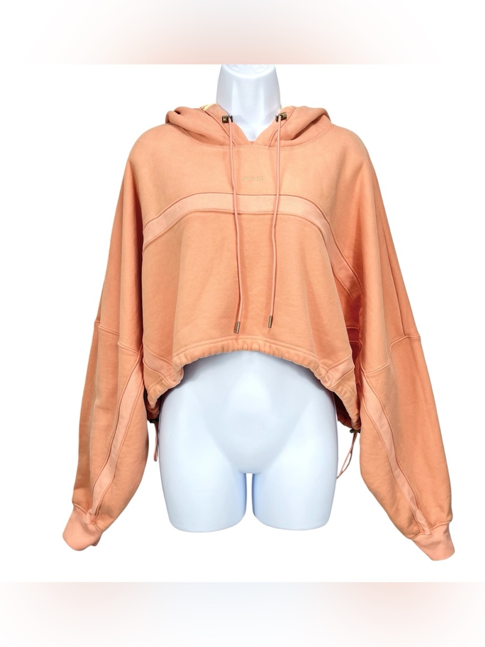 Adidas x Ivy Park‎ Peach Cropped Hoodie Shrug Pullover Women’s Large Oversized